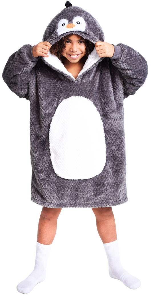 Hoodie odeja z rokavi za otroke Pinguin | Shopacita