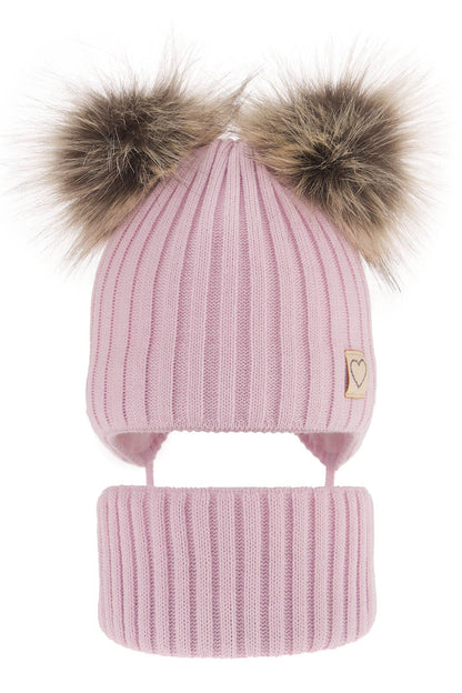 Children's winter hat with scarf for girls Telisa, 2-16 years