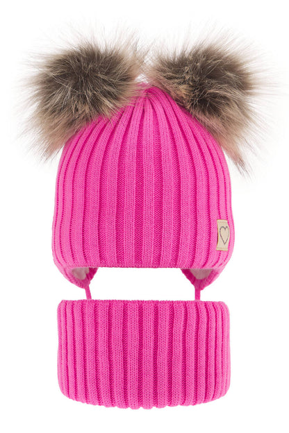 Children's winter hat with scarf for girls Telisa, 2-16 years