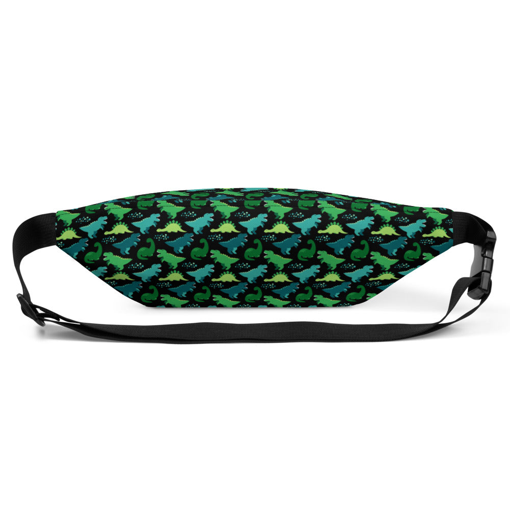 Adventurous Fanny Pack - Green Dino | Kids | S-M | green, black | Polyester | Shopacita | Back