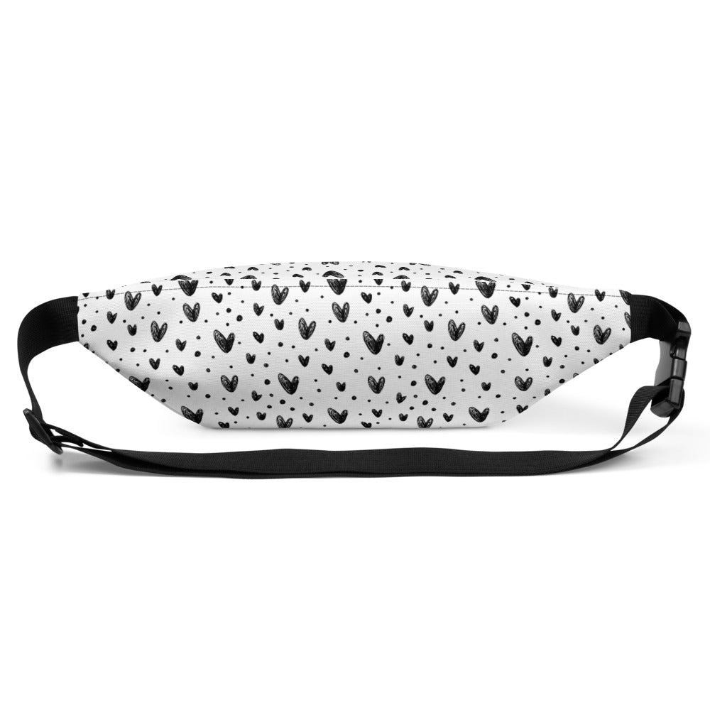 Adventurous Fanny Pack - Heartly | S-XXXL | black, white | Polyester | Shopacita | Back