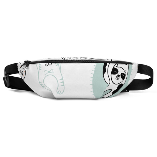 Adventurous Fanny Pack - Funny Cats | S-XXXL | black, green | Polyester | Shopacita | Front