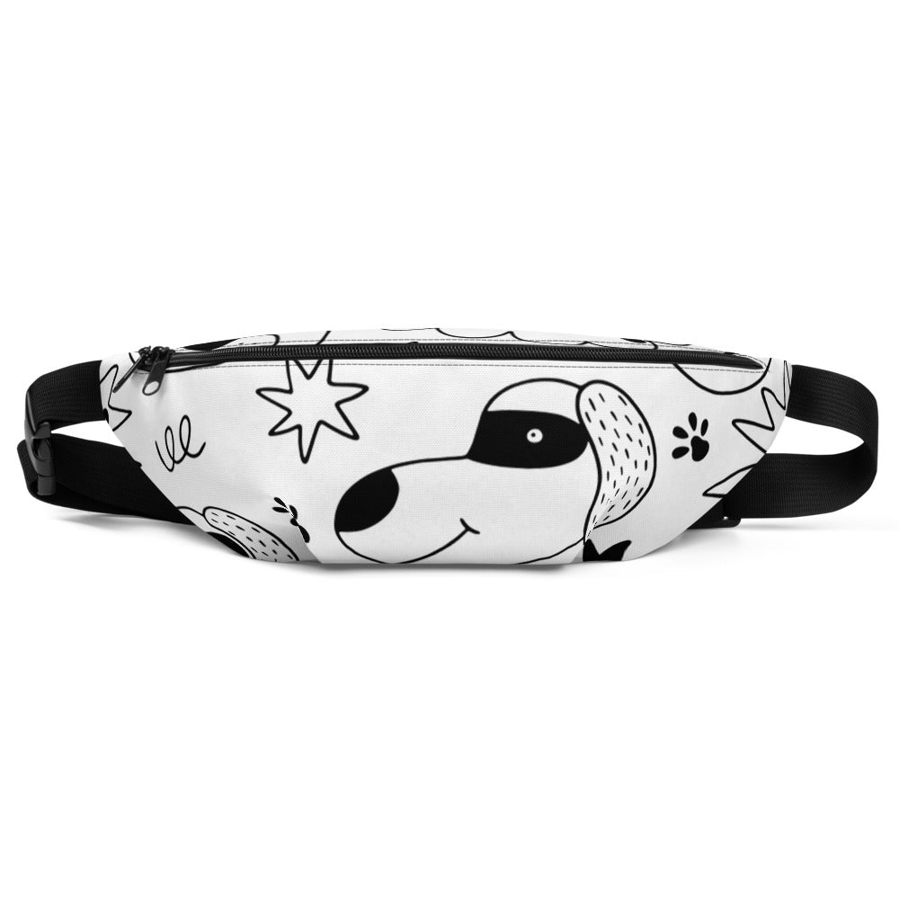 Adventurous Fanny Pack - Funny Dogs | S-XXXL | black, white | Polyester | Shopacita | Front