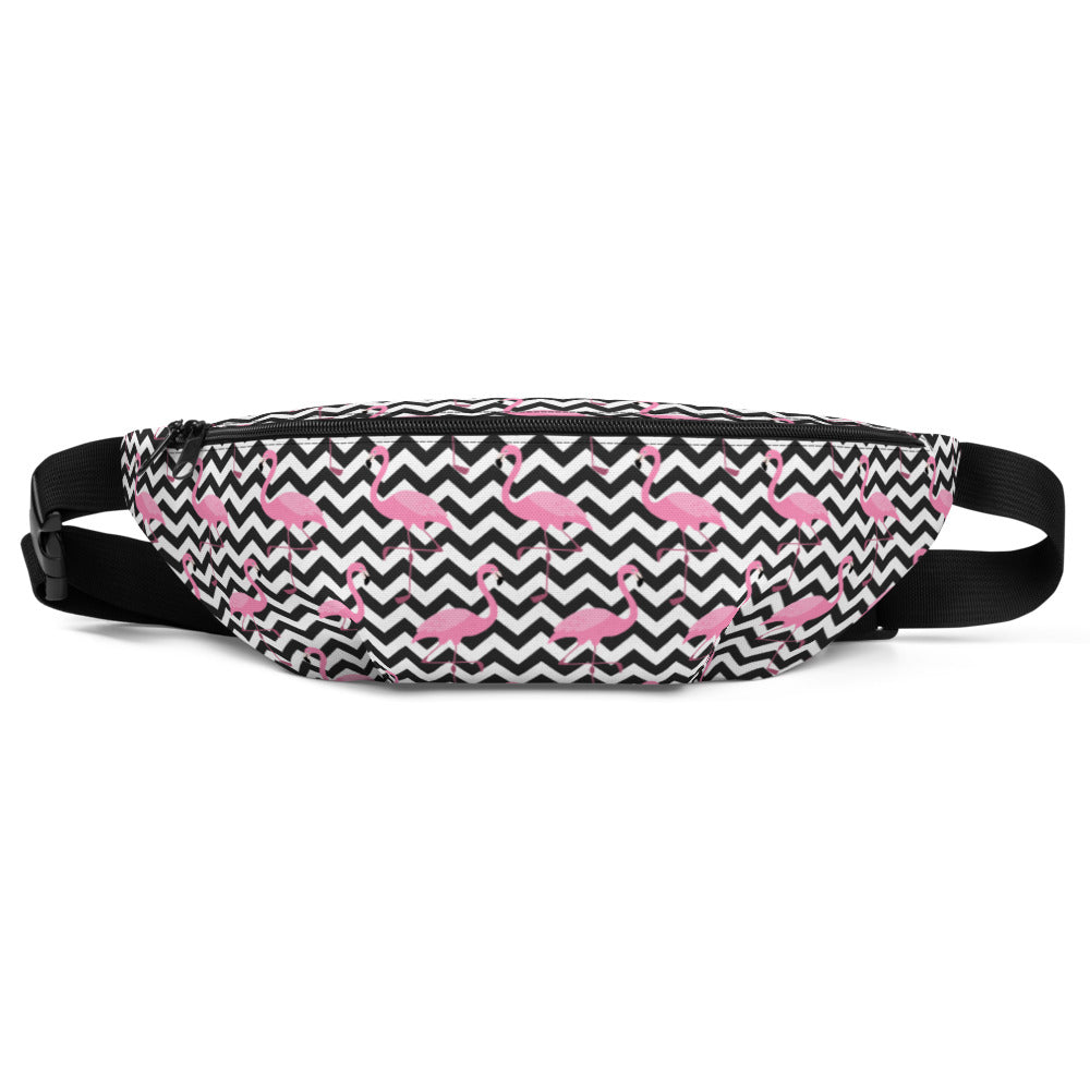 Adventurous Fanny Pack - Flamingo B | Kids | S-M | pink, black | Polyester | Shopacita | Front