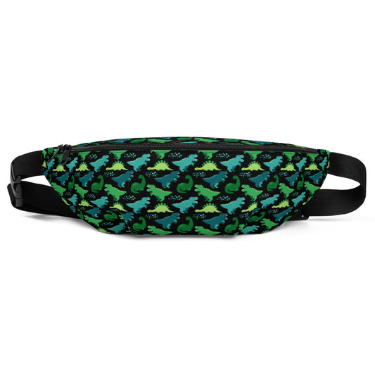 Adventurous Fanny Pack - Green Dino | Kids | S-M | green, black | Polyester | Shopacita | Front