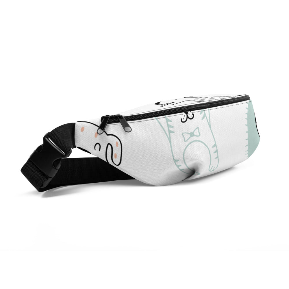 Adventurous Fanny Pack - Funny Cats | S-XXXL | black, green | Polyester | Shopacita | Side