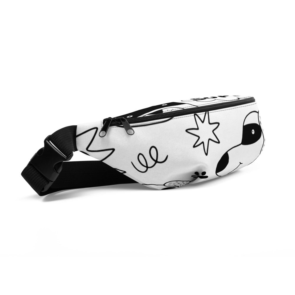 Adventurous Fanny Pack - Funny Dogs | S-XXXL | black, white | Polyester | Shopacita | Side