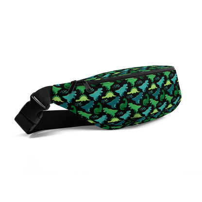 Adventurous Fanny Pack - Green Dino | Kids | S-M | green, black | Polyester | Shopacita | Side