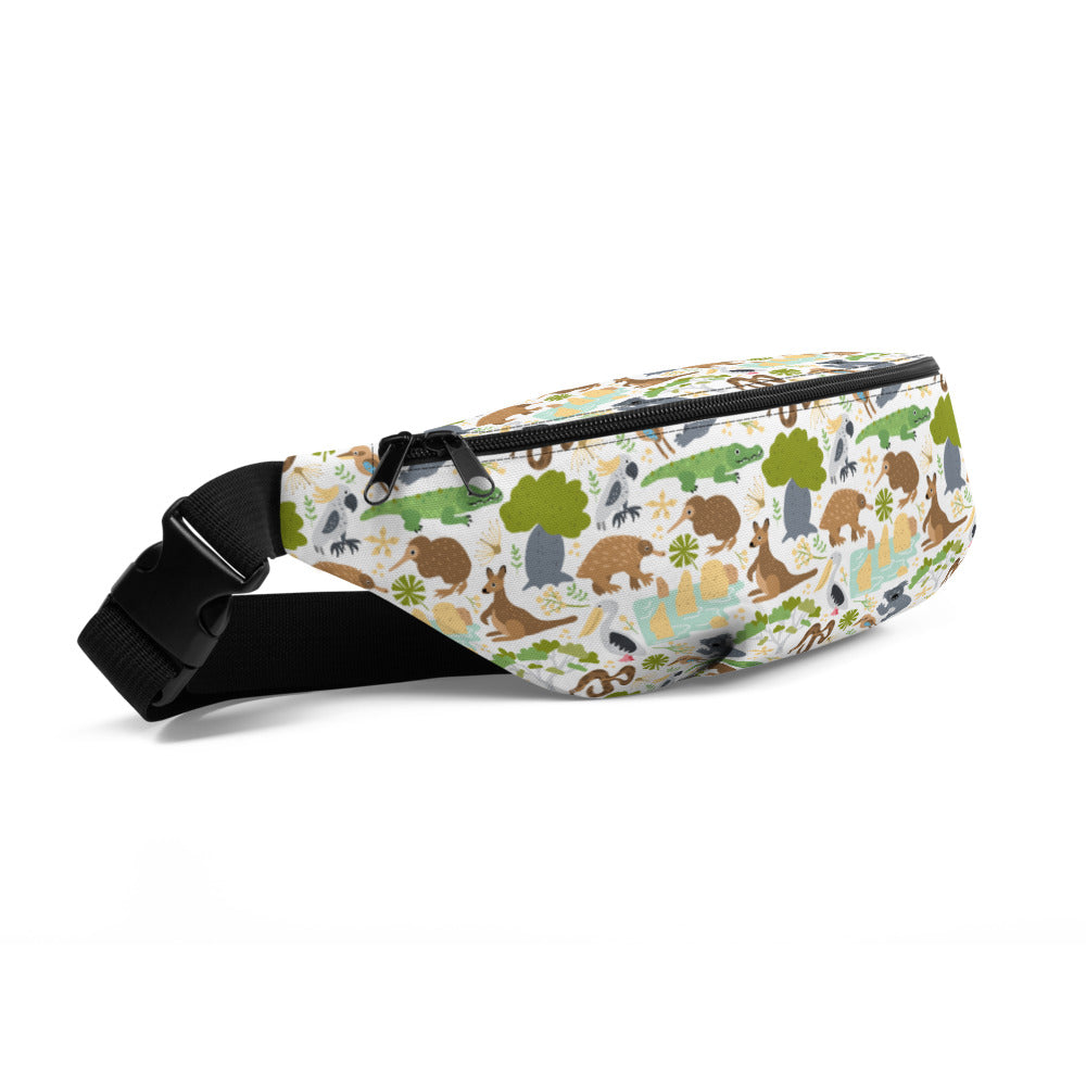 Adventurous Fanny Pack - Animals | Kids | S-M | green, brown, gray | Polyester | Shopacita | Side