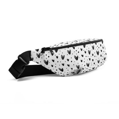 Adventurous Fanny Pack - Heartly | S-XXXL | black, white | Polyester | Shopacita | Side