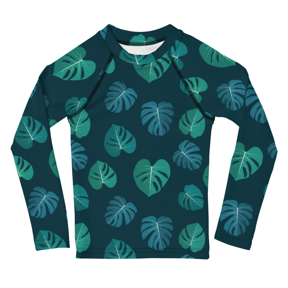 <transcy>Rash Guard für Kinder - Green Leaves</transcy>