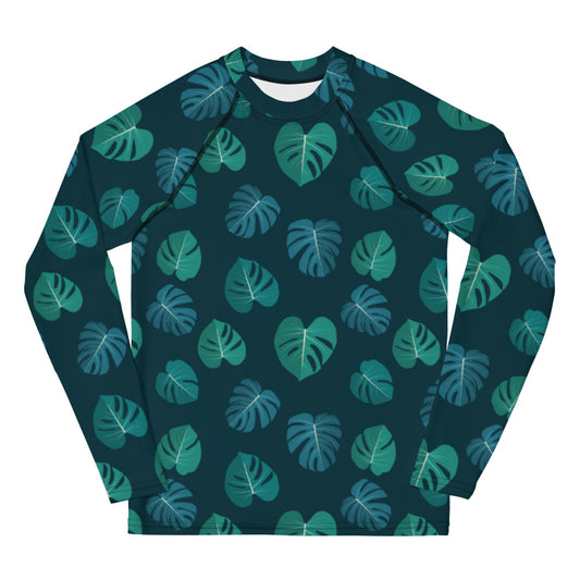 <transcy>Jugend Rash Guard - Green Leaves</transcy>