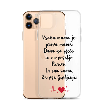 Ovitek za mobitel iPhone, darilo za materinski dan, Vsaka mama je prava mama