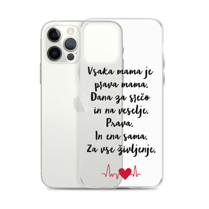 Ovitek za mobitel iPhone, darilo za materinski dan, Vsaka mama je prava mama