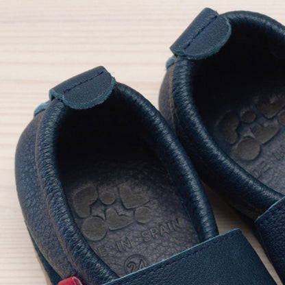 Kinder Leder Barfuß / Barfußslipper Blau, EU 19-33