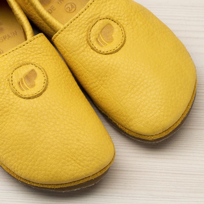 Kinder Leder Barfuß / Barfußslipper Gelb, EU 19-33