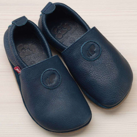 Otroški usnjeni bosonogi/barefoot copati Modri, EU 19-33 | Shopacita