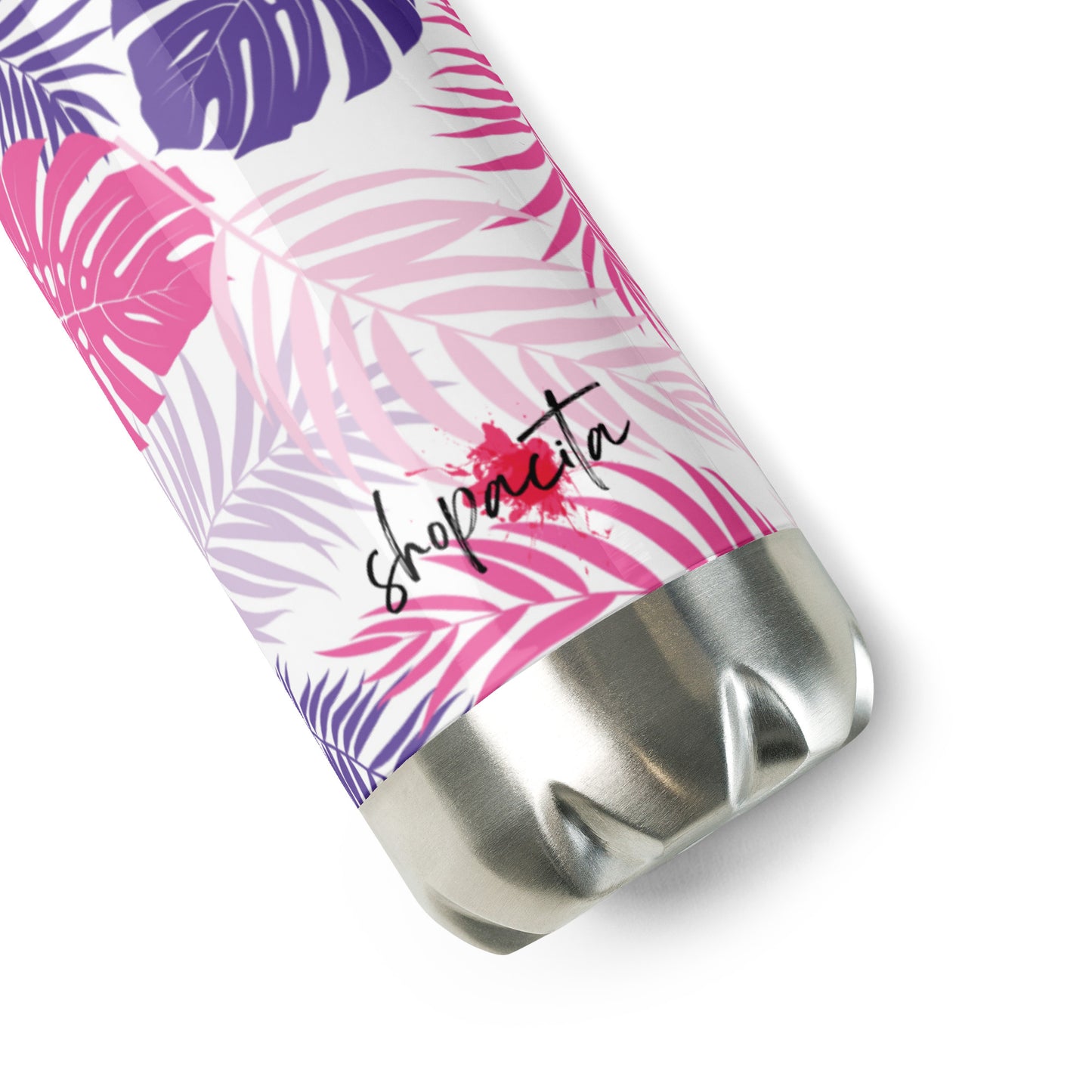 Pink Leaves stainless steel bottle