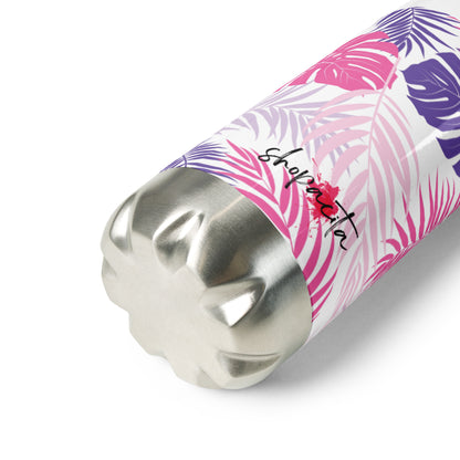 Pink Leaves stainless steel bottle